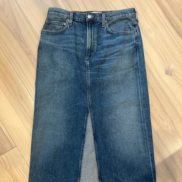 Agolde Leif Denim Maxi Skirt - Picture 1 of 5